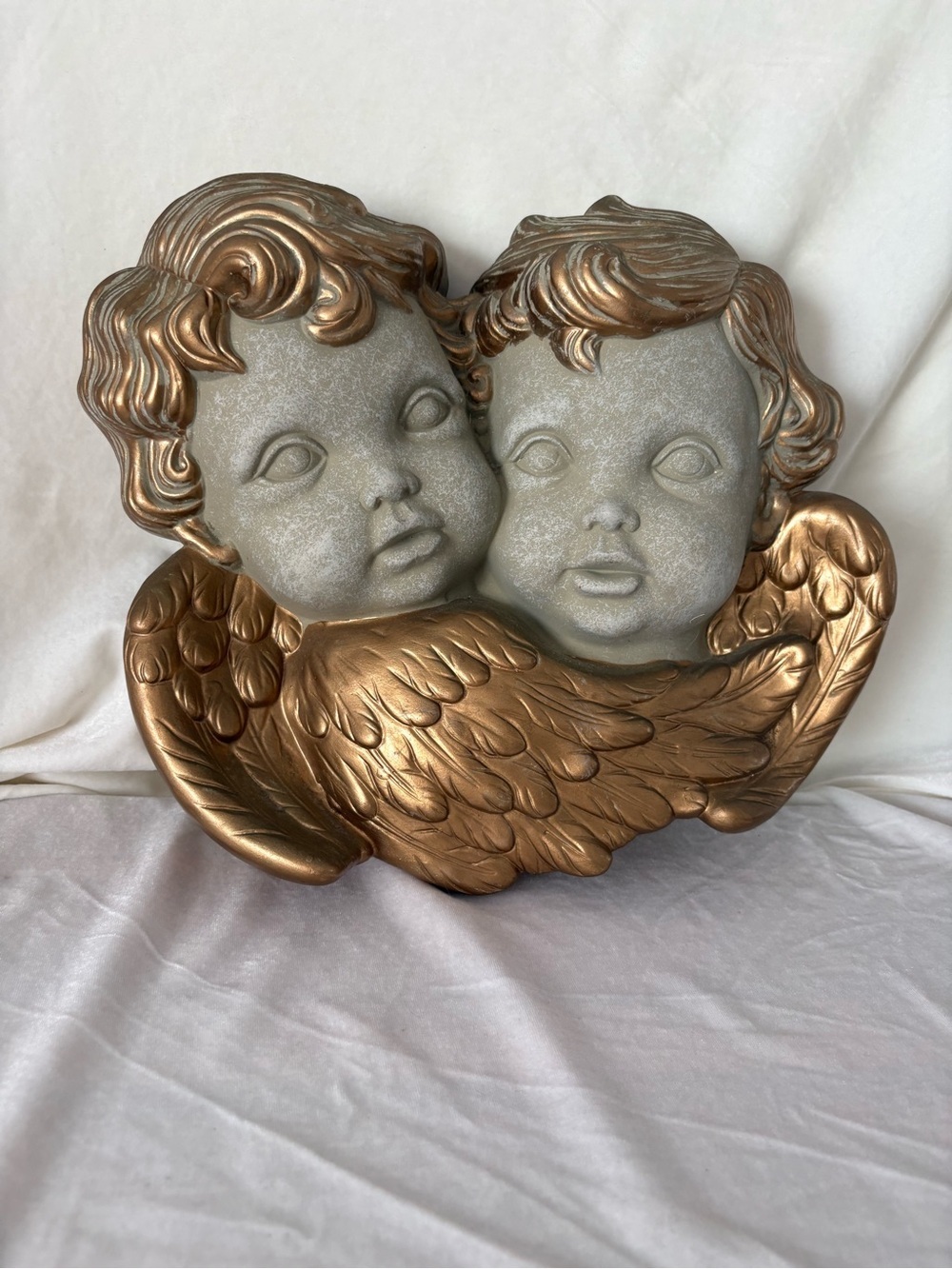 Vintage ceramic angel cherub wall hanging decor indoor outdoor baroque glam home